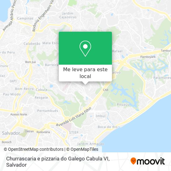 Churrascaria e pizzaria do Galego Cabula VI mapa