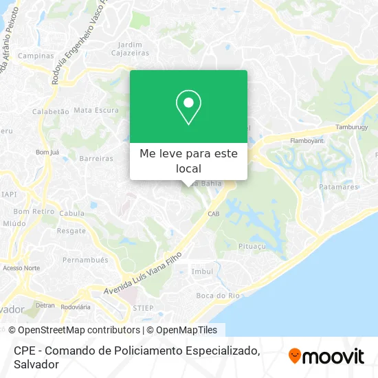 CPE - Comando de Policiamento Especializado mapa