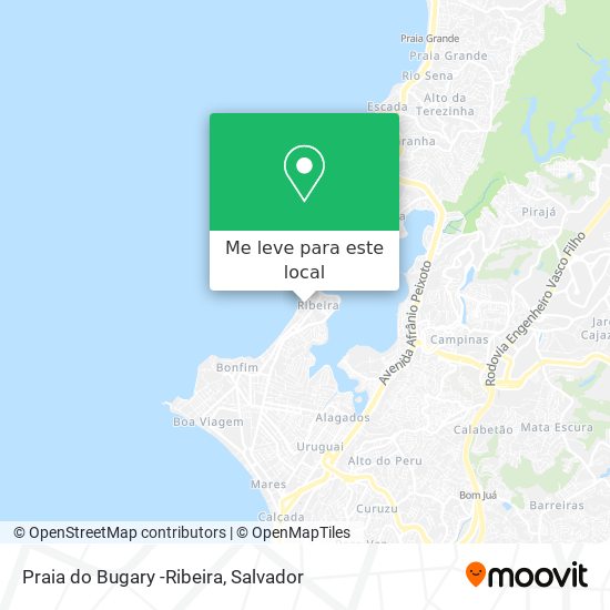 Praia do Bugary -Ribeira mapa