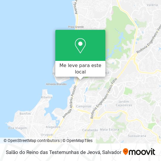 Salão do Reino das Testemunhas de Jeová mapa