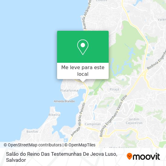 Salão do Reino Das Testemunhas De Jeova Luso mapa