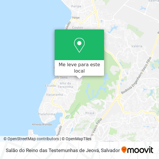 Salão do Reino das Testemunhas de Jeová mapa