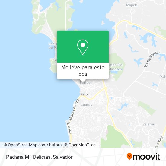Padaria Mil Delícias mapa