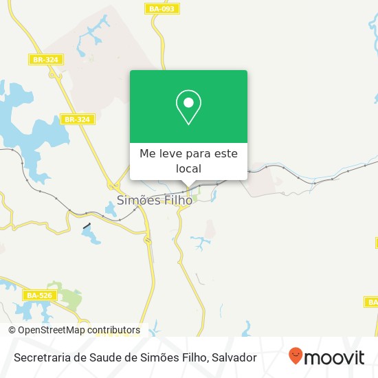 Secretraria de Saude de Simões Filho mapa