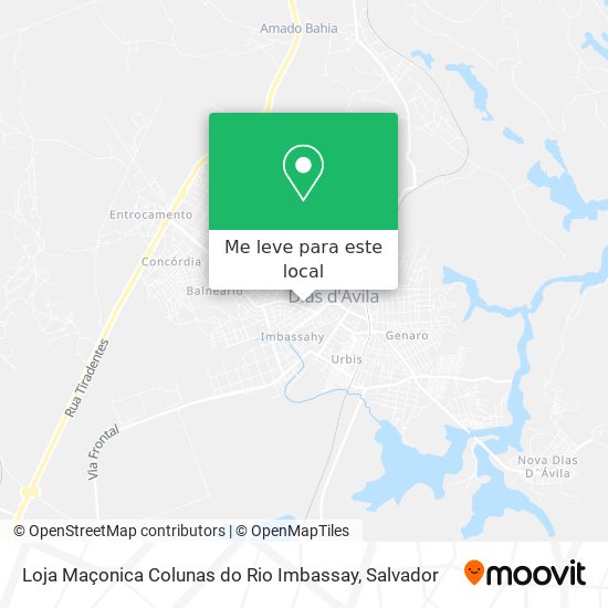 Loja Maçonica Colunas do Rio Imbassay mapa