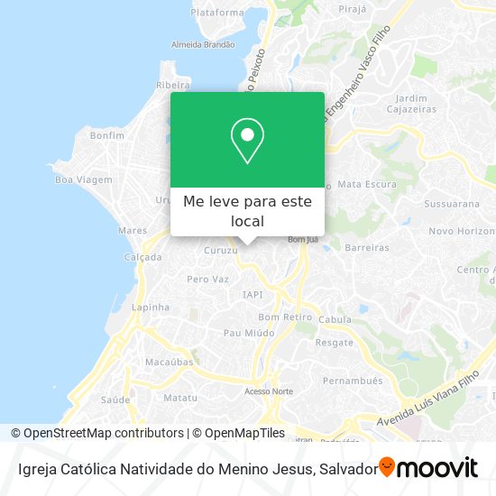 Igreja Católica Natividade do Menino Jesus mapa