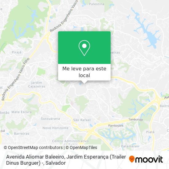 Avenida Aliomar Baleeiro, Jardim Esperança (Trailer Dinus Burguer) - mapa