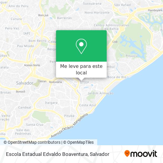 Escola Estadual Edvaldo Boaventura mapa