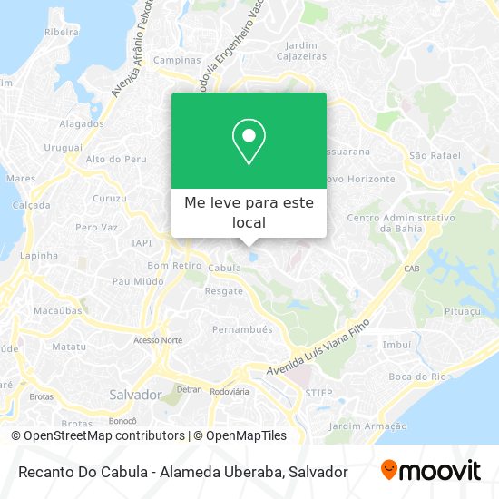 Recanto Do Cabula - Alameda Uberaba mapa