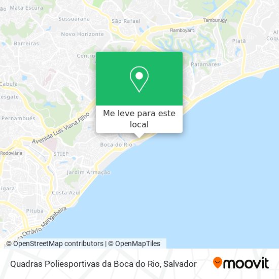 Quadras Poliesportivas da Boca do Rio mapa