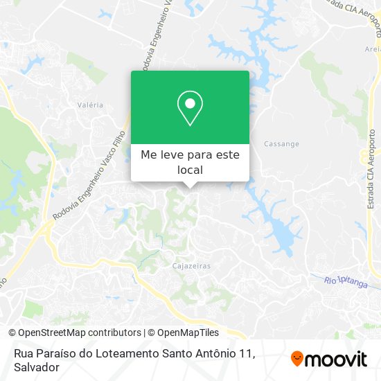 Rua Paraíso do Loteamento Santo Antônio 11 mapa