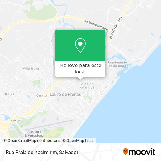Rua Praia de Itacimirim mapa
