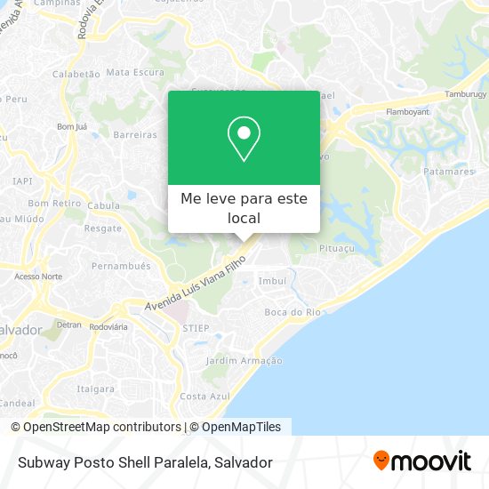 Subway Posto Shell Paralela mapa