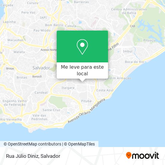 Rua Júlio Diniz mapa