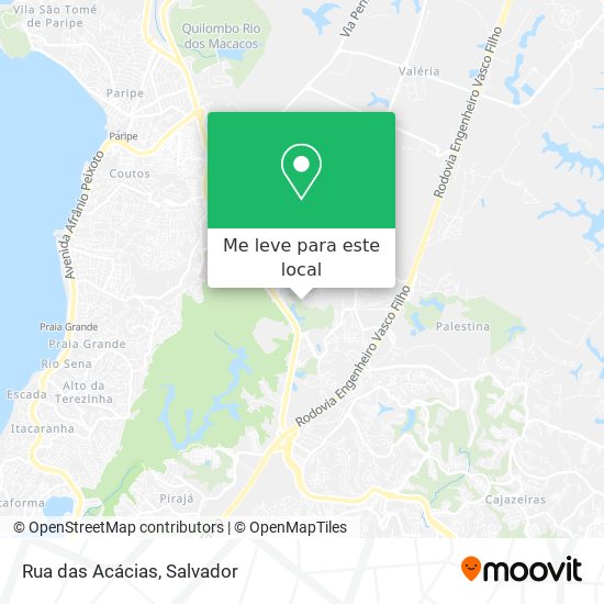 Rua das Acácias mapa