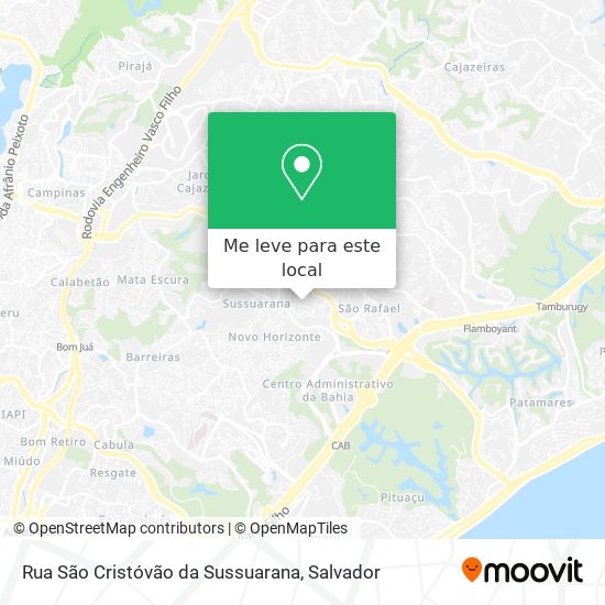 Rua São Cristóvão da Sussuarana mapa