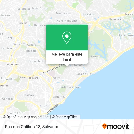 Rua dos Colibris 18 mapa