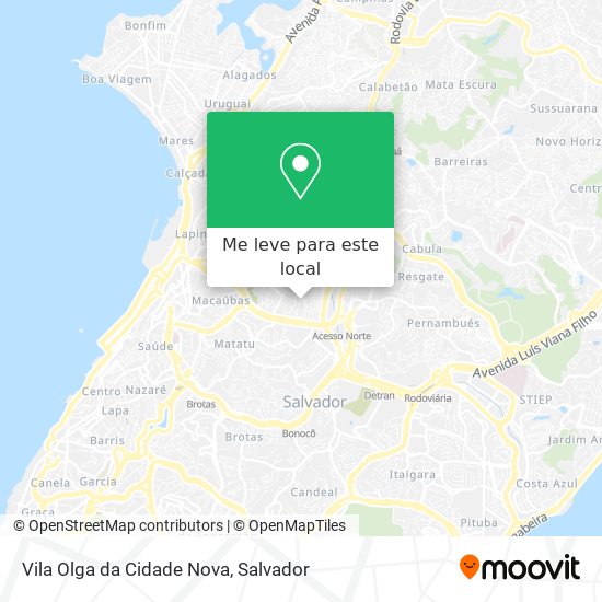 Vila Olga da Cidade Nova mapa