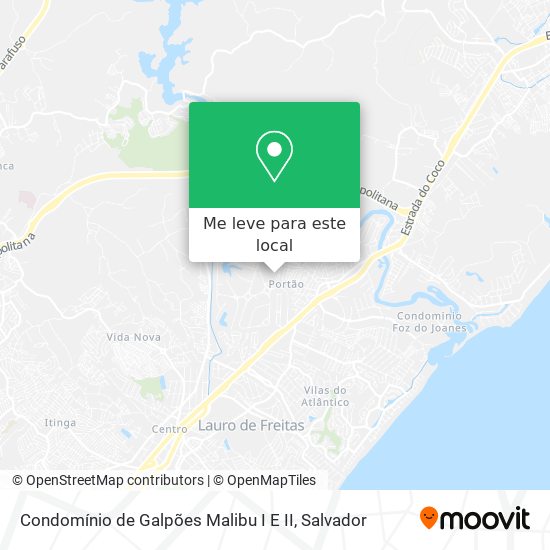 Condomínio de Galpões Malibu I E II mapa