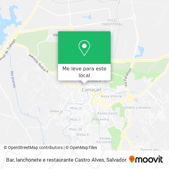 Bar, lanchonete e restaurante Castro Alves mapa