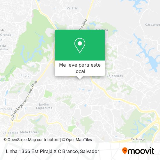 Linha 1366 Est Pirajá X C Branco mapa