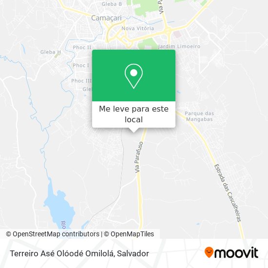 Terreiro Asé Olóodé Omilolá mapa
