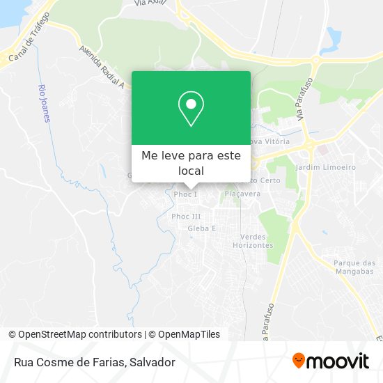 Rua Cosme de Farias mapa