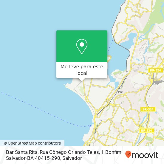 Bar Santa Rita, Rua Cônego Orlando Teles, 1 Bonfim Salvador-BA 40415-290 mapa