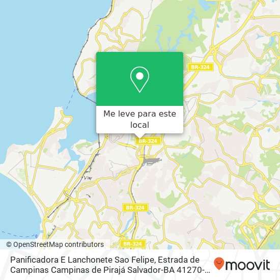 Panificadora E Lanchonete Sao Felipe, Estrada de Campinas Campinas de Pirajá Salvador-BA 41270-440 mapa