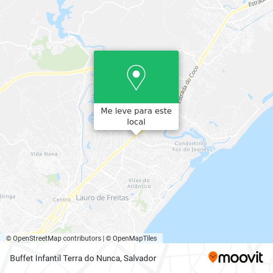 Buffet Infantil Terra do Nunca mapa