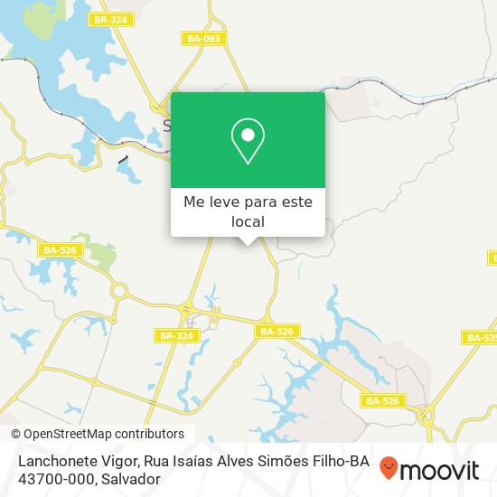Lanchonete Vigor, Rua Isaías Alves Simões Filho-BA 43700-000 mapa