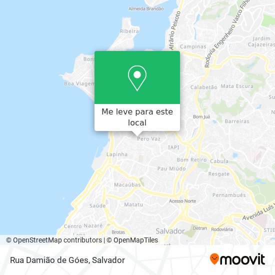 Rua Damião de Góes mapa