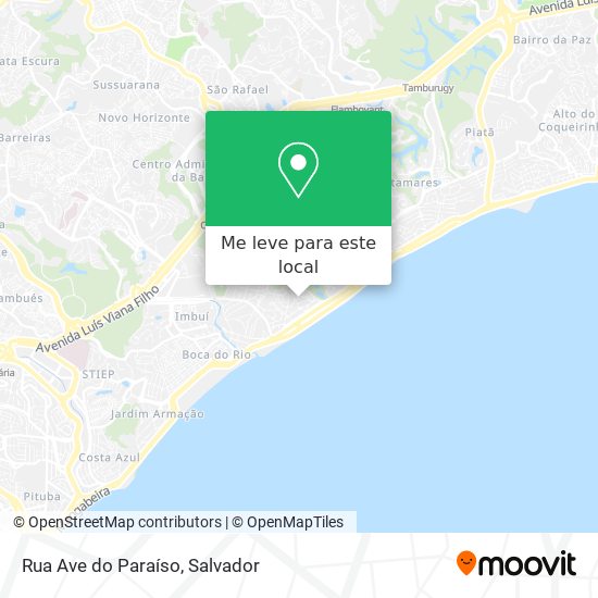 Rua Ave do Paraíso mapa