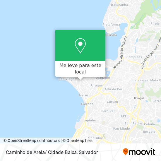Caminho de Areia/ Cidade Baixa mapa