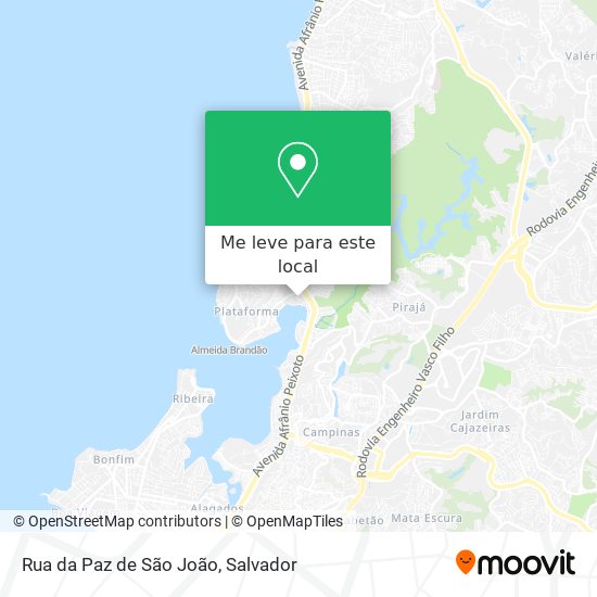 Rua da Paz de São João mapa