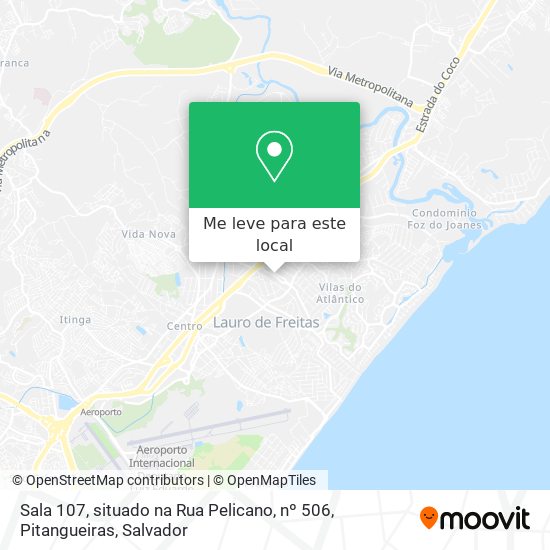 Sala 107, situado na Rua Pelicano, nº 506, Pitangueiras mapa