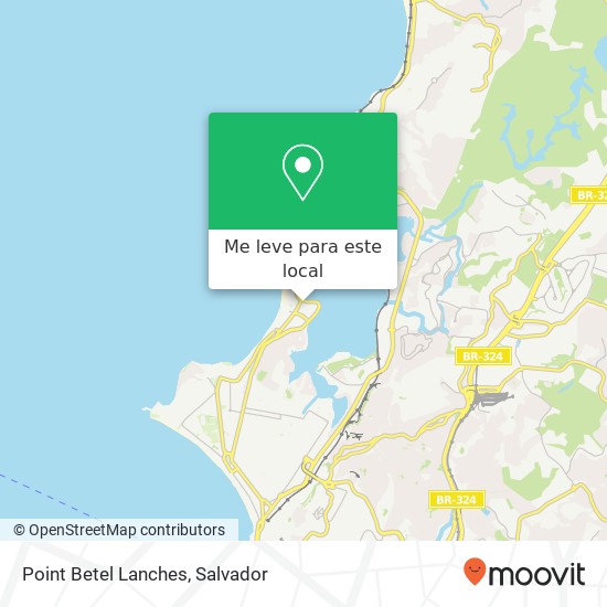 Point Betel Lanches, Rua Porto dos Tainheiros Ribeira Salvador-BA 40421-580 mapa