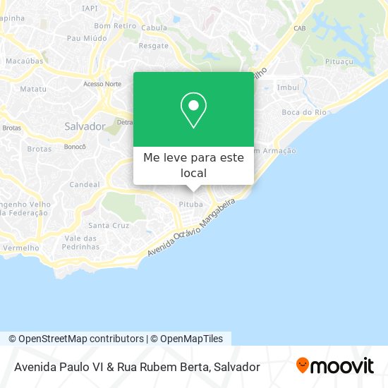Avenida Paulo VI & Rua Rubem Berta mapa