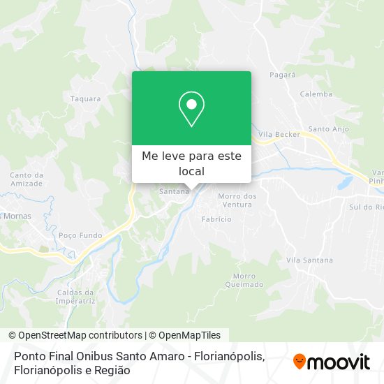 Ponto Final Onibus Santo Amaro - Florianópolis mapa