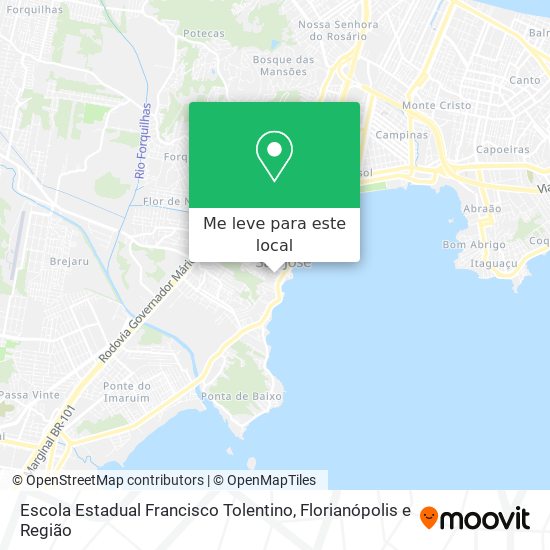 Escola Estadual Francisco Tolentino mapa