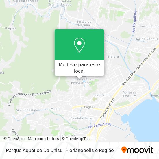Parque Aquático Da Unisul mapa