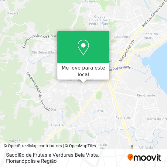 Sacolão de Frutas e Verduras Bela Vista mapa