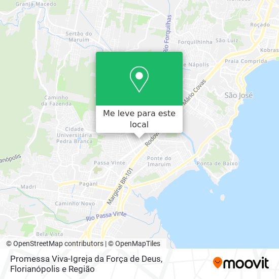 Promessa Viva-Igreja da Força de Deus mapa