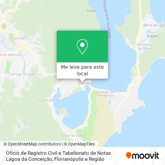 Ofício de Registro Civil e Tabelionato de Notas Lagoa da Conceição mapa