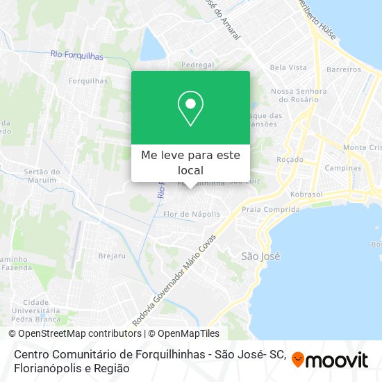 Centro Comunitário de Forquilhinhas - São José- SC mapa