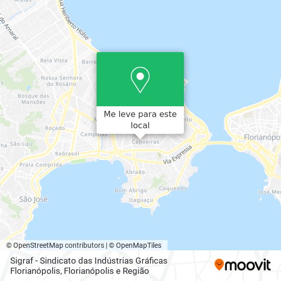 Sigraf - Sindicato das Indústrias Gráficas Florianópolis mapa