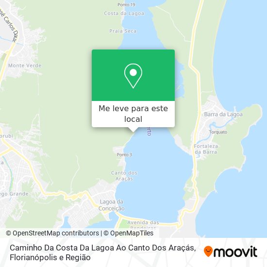 Caminho Da Costa Da Lagoa Ao Canto Dos Araçás mapa