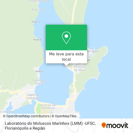 Laboratório do Moluscos Marinhos (LMM) -UFSC mapa