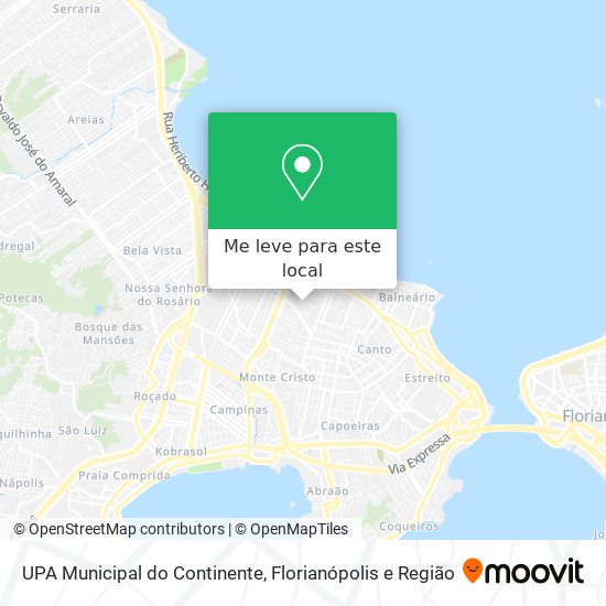 UPA Municipal do Continente mapa