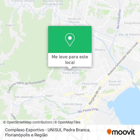 Complexo Esportivo - UNISUL Pedra Branca mapa